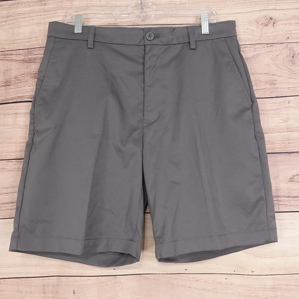 Amazon Essentials Shorts Mens 34 Gray Chino Polyester Stretch Classic Fit